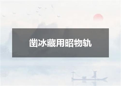 凿冰藏用昭物轨