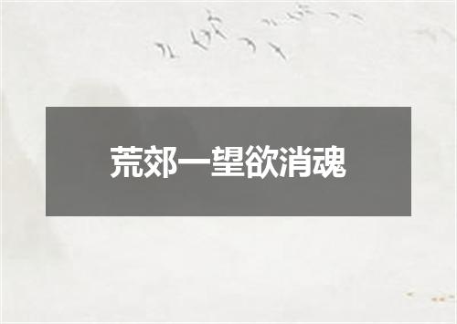 荒郊一望欲消魂