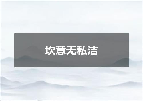 坎意无私洁