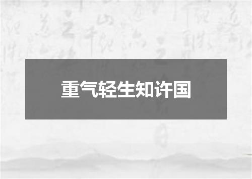 重气轻生知许国