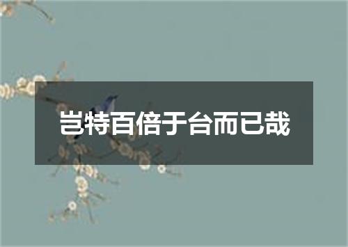 岂特百倍于台而已哉