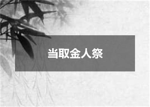 当取金人祭