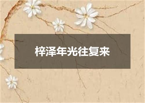 梓泽年光往复来