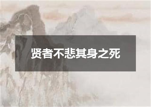 贤者不悲其身之死