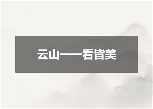 云山一一看皆美