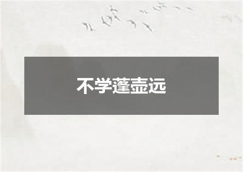 不学蓬壶远