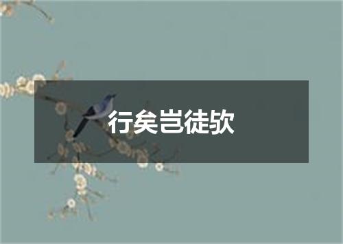 行矣岂徒欤