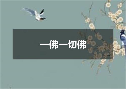 一佛一切佛