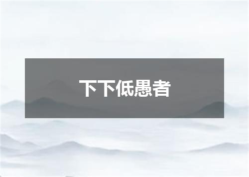 下下低愚者