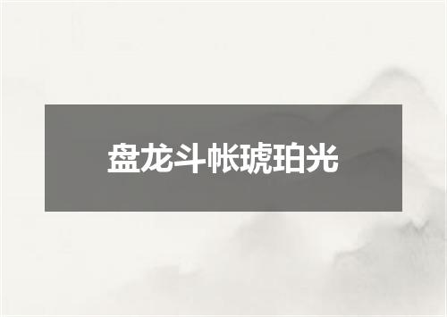 盘龙斗帐琥珀光
