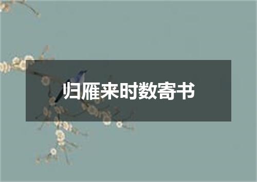 归雁来时数寄书