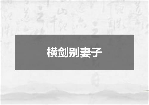 横剑别妻子
