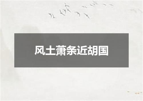 风土萧条近胡国