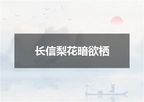 长信梨花暗欲栖