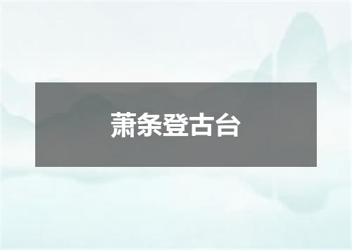 萧条登古台