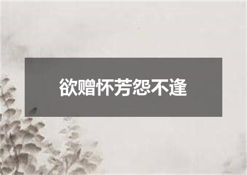 欲赠怀芳怨不逢
