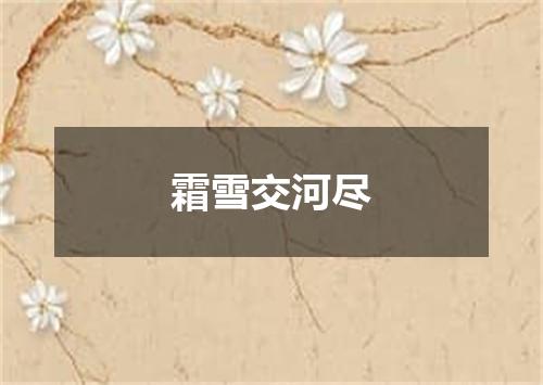 霜雪交河尽
