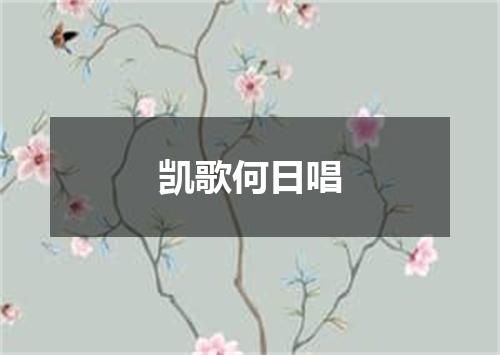 凯歌何日唱