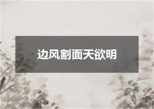 边风割面天欲明