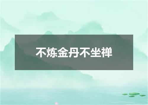不炼金丹不坐禅