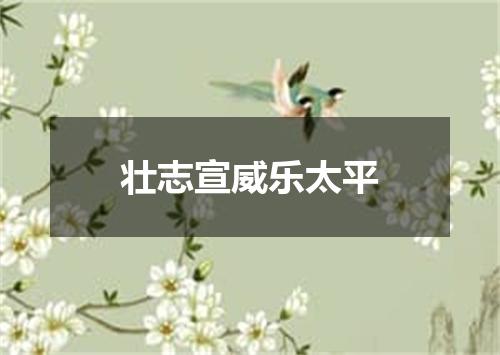 壮志宣威乐太平