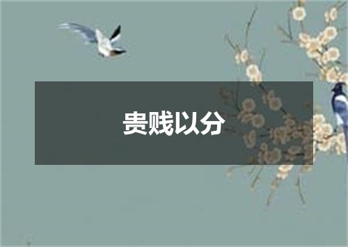 贵贱以分