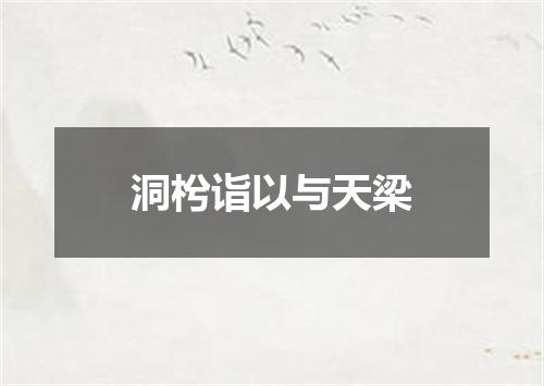 洞枍诣以与天梁