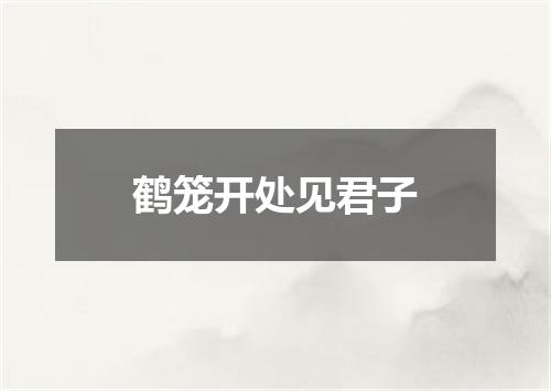 鹤笼开处见君子