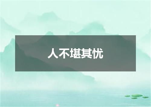 人不堪其忧