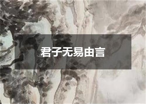 君子无易由言