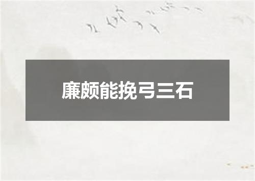 廉颇能挽弓三石