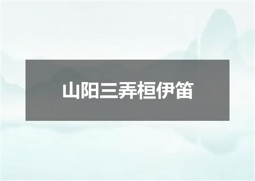 山阳三弄桓伊笛