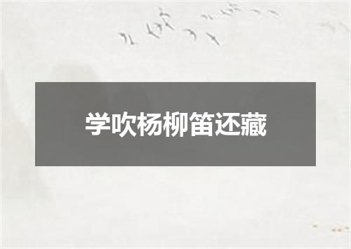 学吹杨柳笛还藏