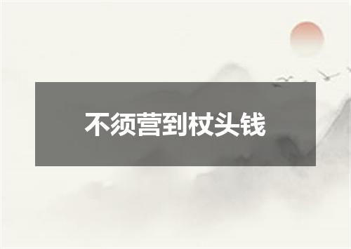 不须营到杖头钱