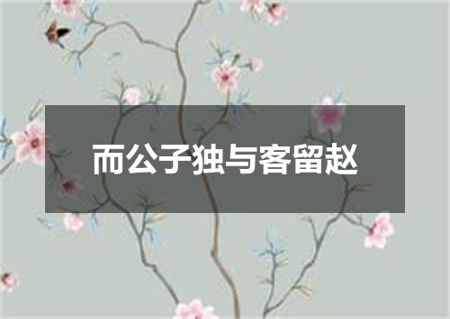 而公子独与客留赵