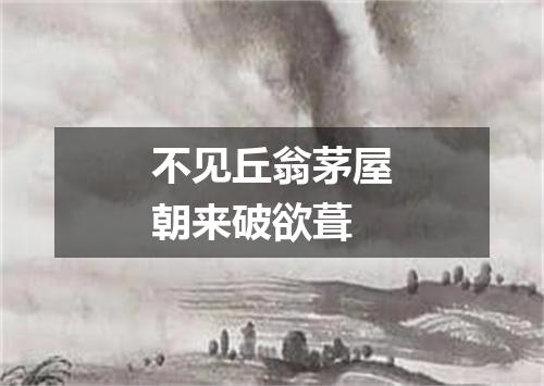 不见丘翁茅屋朝来破欲葺