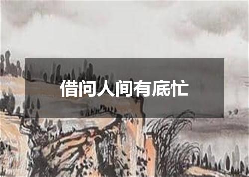 借问人间有底忙