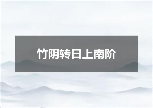 竹阴转日上南阶
