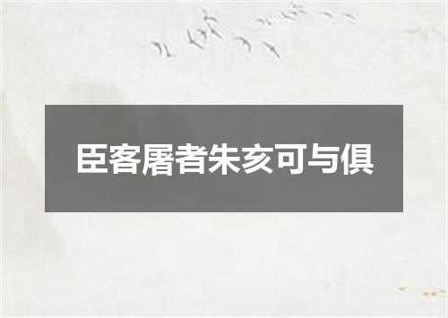 臣客屠者朱亥可与俱