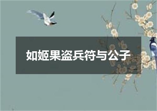 如姬果盗兵符与公子