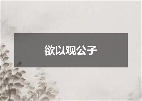 欲以观公子