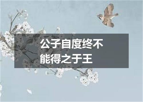 公子自度终不能得之于王