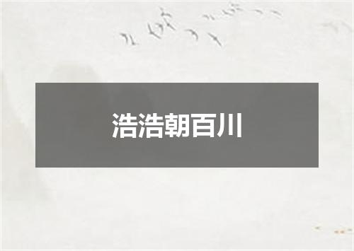 浩浩朝百川