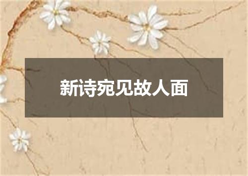 新诗宛见故人面