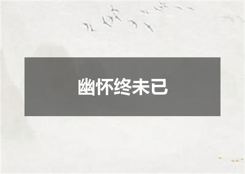幽怀终未已