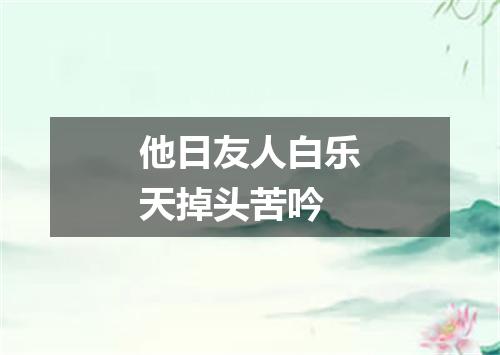他日友人白乐天掉头苦吟