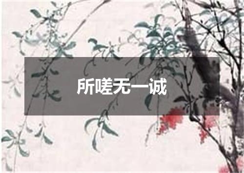 所嗟无一诚