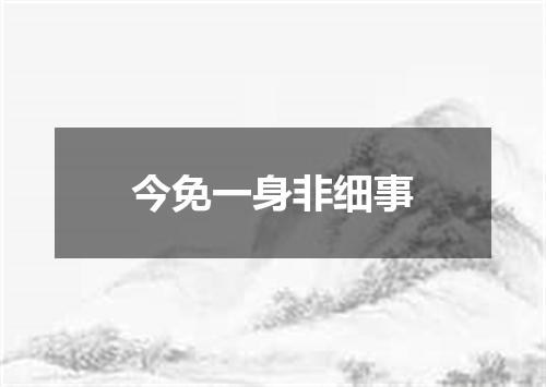 今免一身非细事