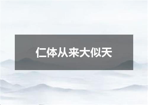 仁体从来大似天