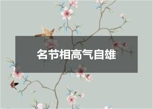 名节相高气自雄